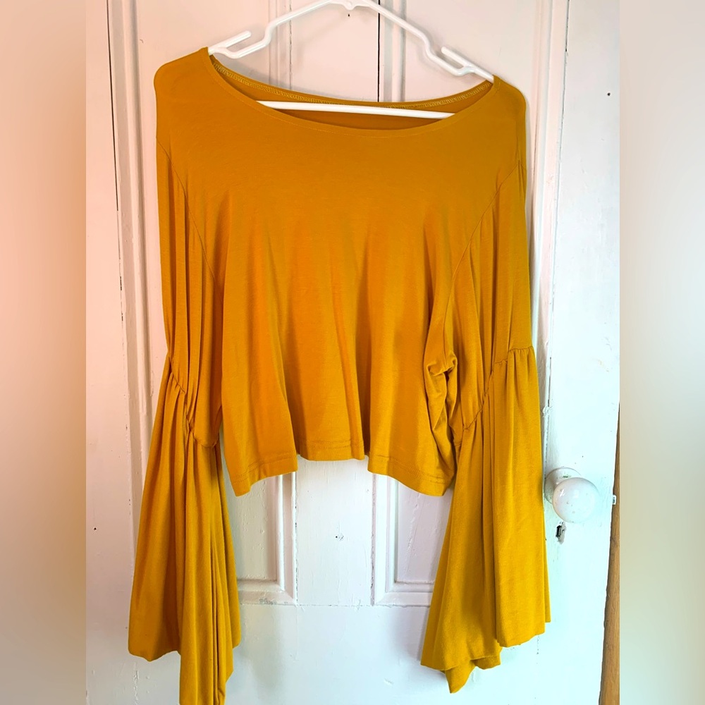 Thief and Bandit cropped bell sleeved top